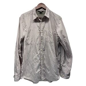 Exofficio Men's Large Plaid Chest Hidden Pocket Vented Back Fishing Hiking Shirt